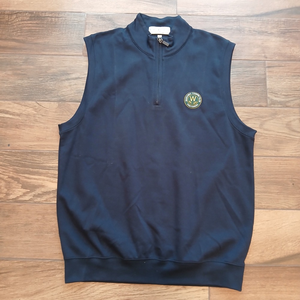 Fairway & Greene Vest Mens Large Navy Blue Golf Waccabuc Country Club Zip
